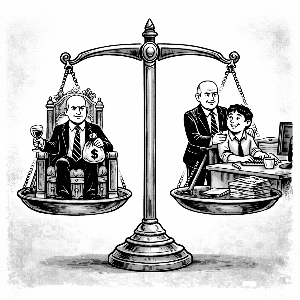 Picture of scales or other symbol demonstrating the balance between social stability/safety nets and opportunities for businesses entrepreneurs